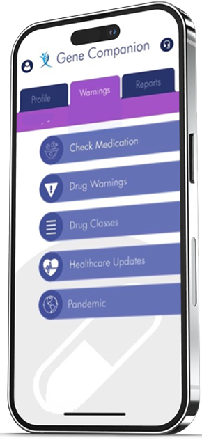 Gene Companion App - WARNINGS! Tab View